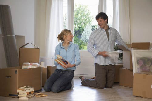 Man with a Van Cranham team packing items for a move